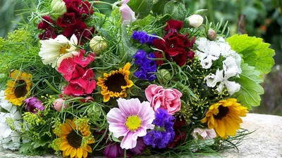 Обои цветы, букет, красочно, лето, настроение картинки на рабочий стол,  фото скачать бесплатно