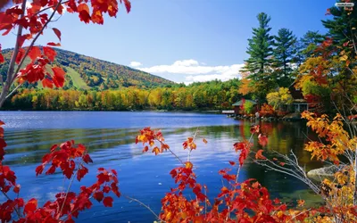 Скачать обои Большое прозрачное озеро в горах на рабочий стол из раздела  картинок Осень