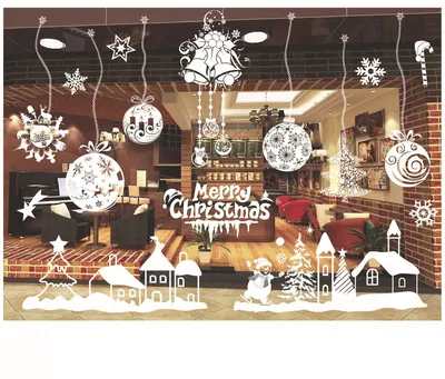 Рождественский подарок Санта-Клаус 2023 Новый год наклейки украшения окна  наклейка Лось снег стекло наклейка на стену – лучшие товары в  онлайн-магазине Джум Гик