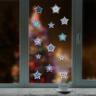 Рождественские наклейки на окна Санта Клаус Снежинка наклейки на стекло  статические наклейки на Рождество 2023 новый год зима Декор | AliExpress