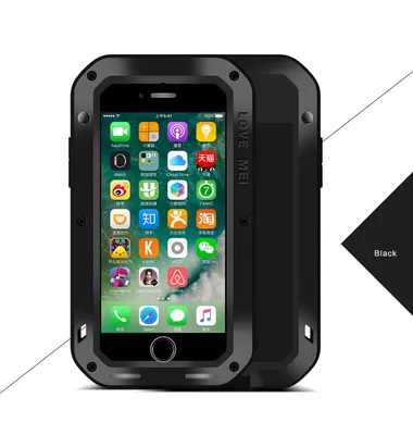Покупайте Love Mei Мощный Ударный Металл+силиконовый+смягченный Стеклянный  Телефон. - Черный в Китае | TVC-Mall.com