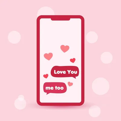 Векторная иллюстрация обложки мобильного телефона love you me too с  сердечками | Премиум векторы