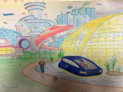 Рисунок Фантазии на тему Город будущего №38665 - «НАУКА. Настоящее и будущее»  (01.01.2024 - 10:26)