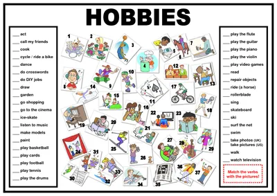 hobbies | Детские развлечения, Английский язык, Обучение английскому