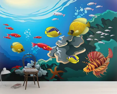 Подводный мир Витраж Иллюстрация Мистика Рисунок | Энвайронмент, Фэнтези  рисунки, Подводный