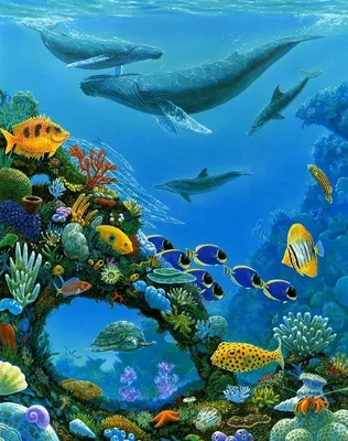 Подводный мир Лёгкие рисунки Рисунок Эстетика | Ocean art, Ocean painting,  Underwater art