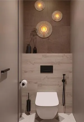 Идея для светлого туалета в бежевой гамме | Современный туалет, Небольшие  ванные комнаты, Дизайн туалета