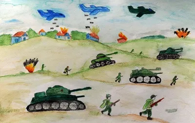 Рисунки на военную тематику для детей - 88 фото