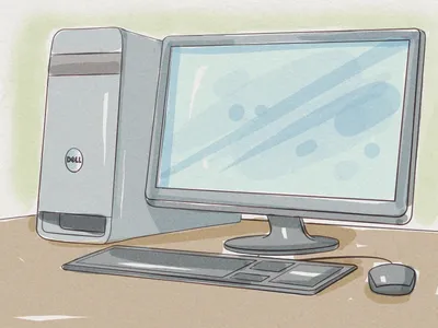 Компьютер нарисованный рукой Иллюстрация вектора - иллюстрации  насчитывающей эскиз, офис: 33034098