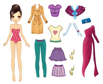 Бумажные куклы с одеждой для вырезания (40 наборов) 33 Подел | Бумажные  куклы, Куклы, Одежда для кукол