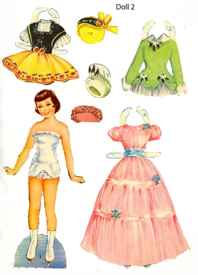 бумажная кукла аниме девочки с набором одежды распечатать