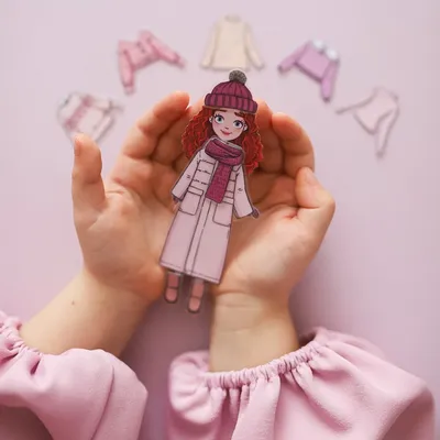 бумажная кукла аниме девочки с набором одежды распечатать