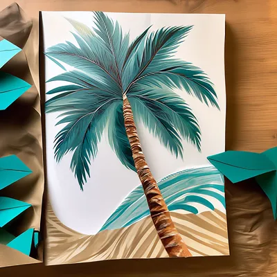 Летняя евклидова икона, нарисованный зеленым узором из кокосовой пальмы,  акварель, лист, геометрический узор png | PNGWing