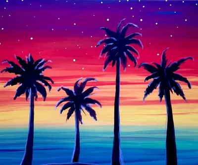 Попсокет с картинкой «Нарисованные пальмы» — купить аксессуары для  телефонов с печатью Case Place