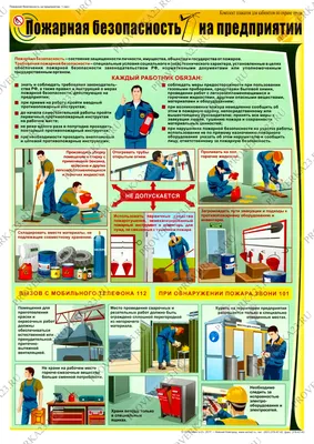 Плакат «Пожарная безопасность на предприятии» цена 320 рублей купить в  Краснодаре - интернет-магазин Проверка23