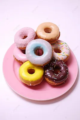 красочные пончики ярких цветов на тарелке Фон Обои Изображение для  бесплатной загрузки - Pngtree