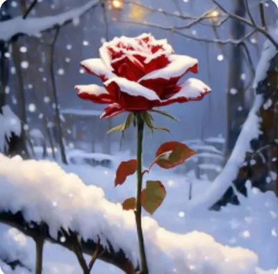 Белые розы на снегу - 70 фото