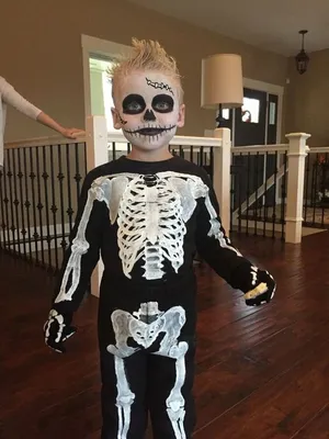 Карнавальный костюм скелета на Хэллоуин детский ВКОСТЮМЕ 15103252 купить в  интернет-магазине Wildberries