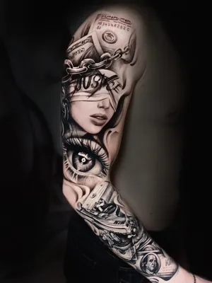 Татуировка мужская графика на плече птицы - мастер Николай Орф 5490 | Art  of Pain
