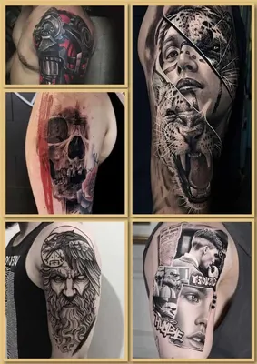 Татуировка мужская реализм на плече медведь в лесу | Татуировка с медведем,  Татуировки медведя, Лесные татуировки