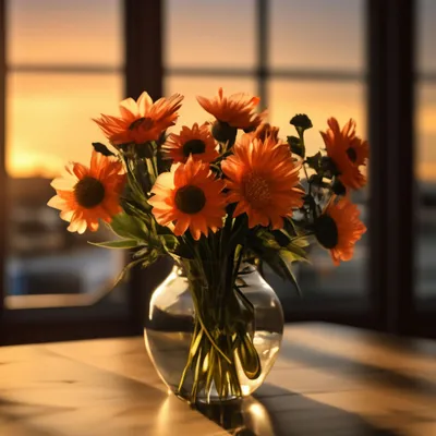 Картинки цветы в вазе на столе фотографии
