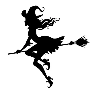 Толстая ведьмочек на метле с черным…» — создано в Шедевруме