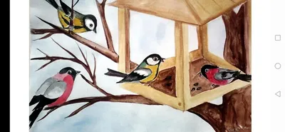 Картинки зимующие птицы на кормушке фотографии