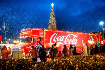 Новогодний грузовик Coca-Cola - обои для рабочего стола, картинки, фото