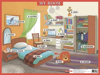 Плакат \"Моя комната\" на английском языке