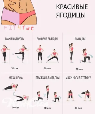 Упражнения для ягодиц I 5 комплексов упражнений в рисунках с пояснениями