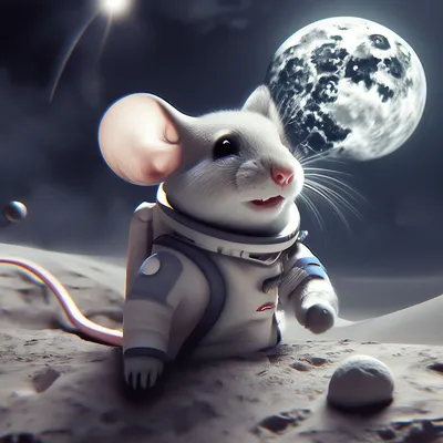ArteNuevo Наклейка интерьерная декоративная Мышка на луне