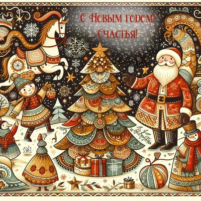Новый год. Добрый Дед Мороз русский…» — создано в Шедевруме