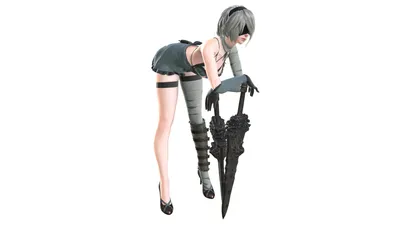 Видео обои Punishing : Gray Raven × Nier : Automata - 2B (Revealing Outfit)  (Игры)