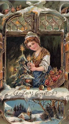 Рождество. Старинные европейские открытки