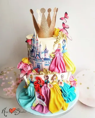 Картинка для торта \"Принцессы Дисней (Walt Disney) \" - PT100544 печать на  сахарной пищевой бумаге