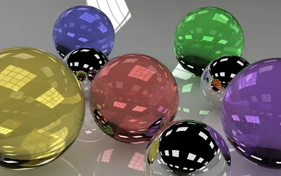 Разноцветные шарики 3D графика - обои для рабочего стола, картинки, фото