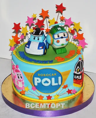 Торт Детский Робокар Поли на заказ в Днепре - Cake Studio Nonpareil.ua