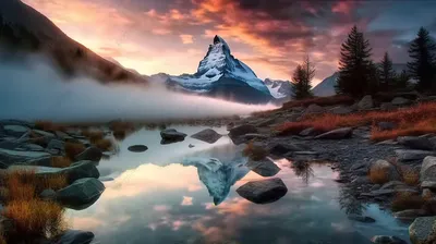 отражение, гора, отражающая туман, самые красивые фотографии природы в мире  фон картинки и Фото для бесплатной загрузки