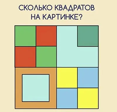 Ответы Mail.ru: Сколько квадратов вы видите на картинке ?