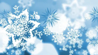 Скачать обои и картинки ёлочка, новый год, синий фон, снежинки, звёздочки,  мерцание, блики для рабочего стола в разрешении 1920x1080