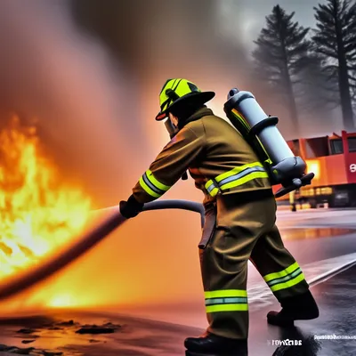 Спасение на пожаре 5D фото» — создано в Шедевруме