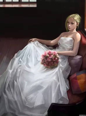 Девушка в свадебном платье с закрытым фатой лицом — Картинки на аву