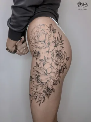 Красивые татуировки для девушек на ноге - бедро - tattopic.ru