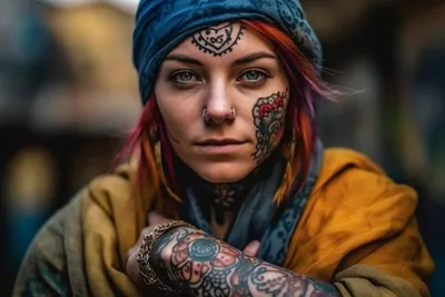 Татуировки на шее ключицах девушка …» — создано в Шедевруме
