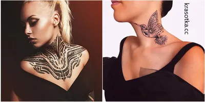 Эскизы татуировок на шее - 46 фото