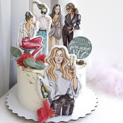 Торт на девичник | Candy birthday cakes, Pretty birthday cakes, Hand  painted cakes