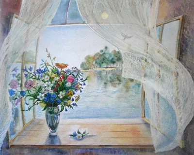 Картина маслом живопись цветы розы на окне №722771 - купить в Украине на  Crafta.ua