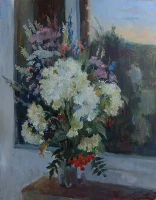 Картина «Цветы на окне.» Холст, Масло 2010 г.