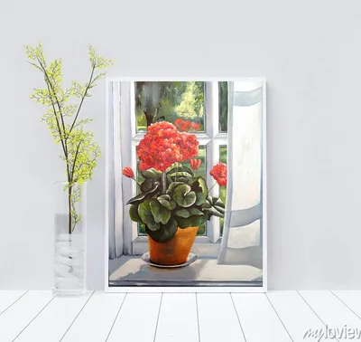 Картина Цветы на окне #6081 | Арт галерея GMOT