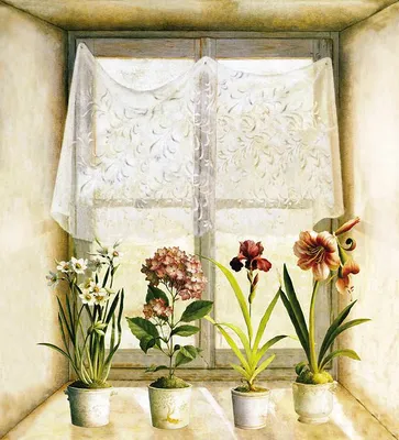 🥰 полевые цветы в вазе на окне» — создано в Шедевруме